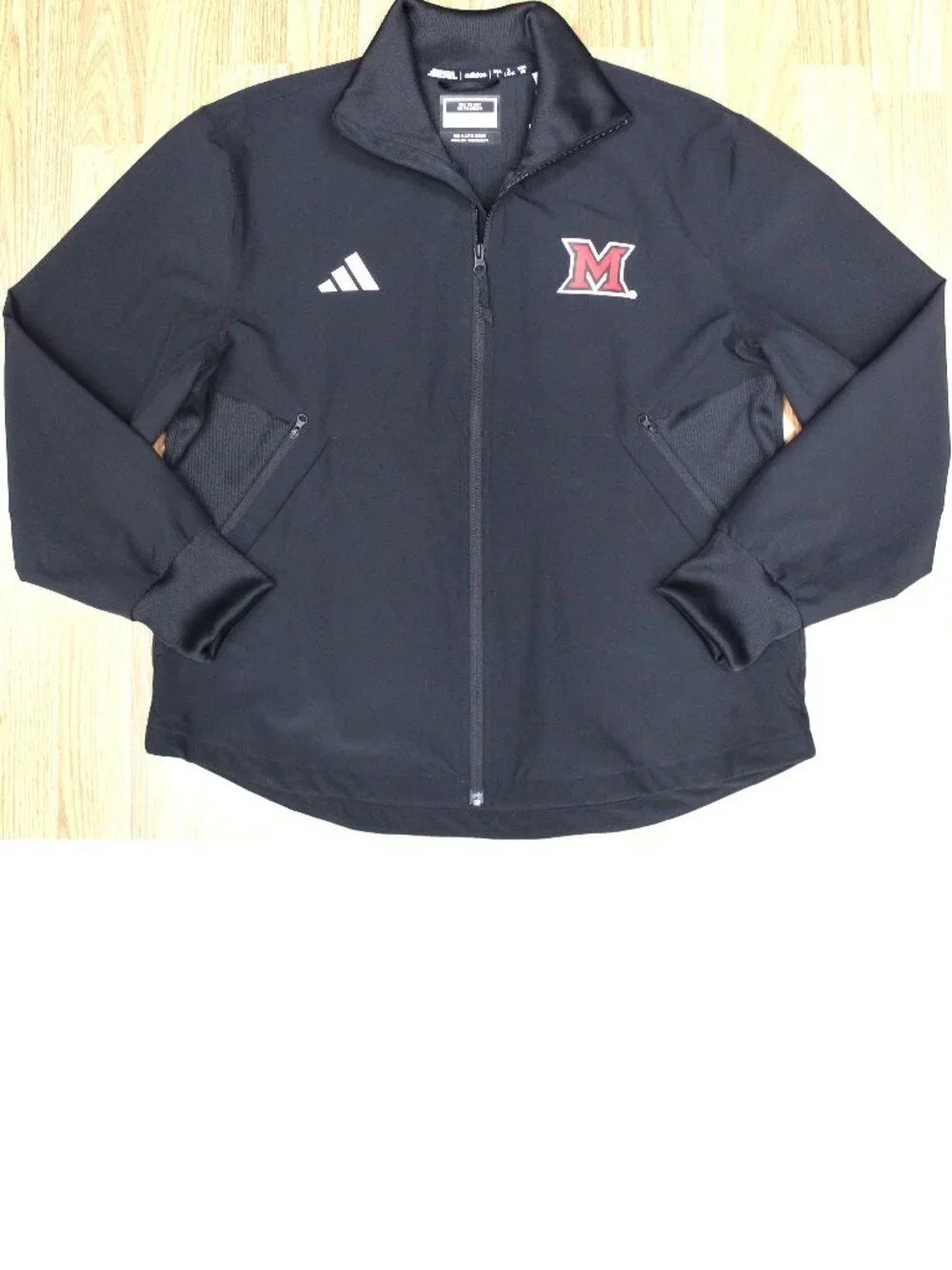 MIAMI REDHAWKS ADIDAS POLYESTER/SPANDEX LIGHTWEIGHT JACKET Sz LARGE, L